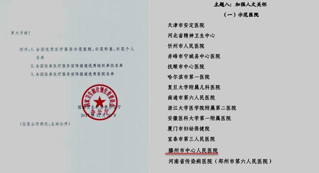 喜訊：滕州市中心人民醫院喜獲“全國優質醫療服務示范醫院”稱號